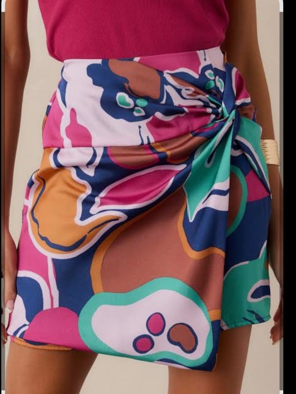 Galita 2805 Tropical Floral Wrap Skirt Purple Size M Vibrant Botanical Mini